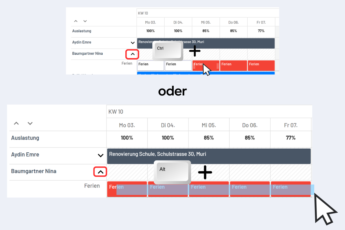 Disposition markieren