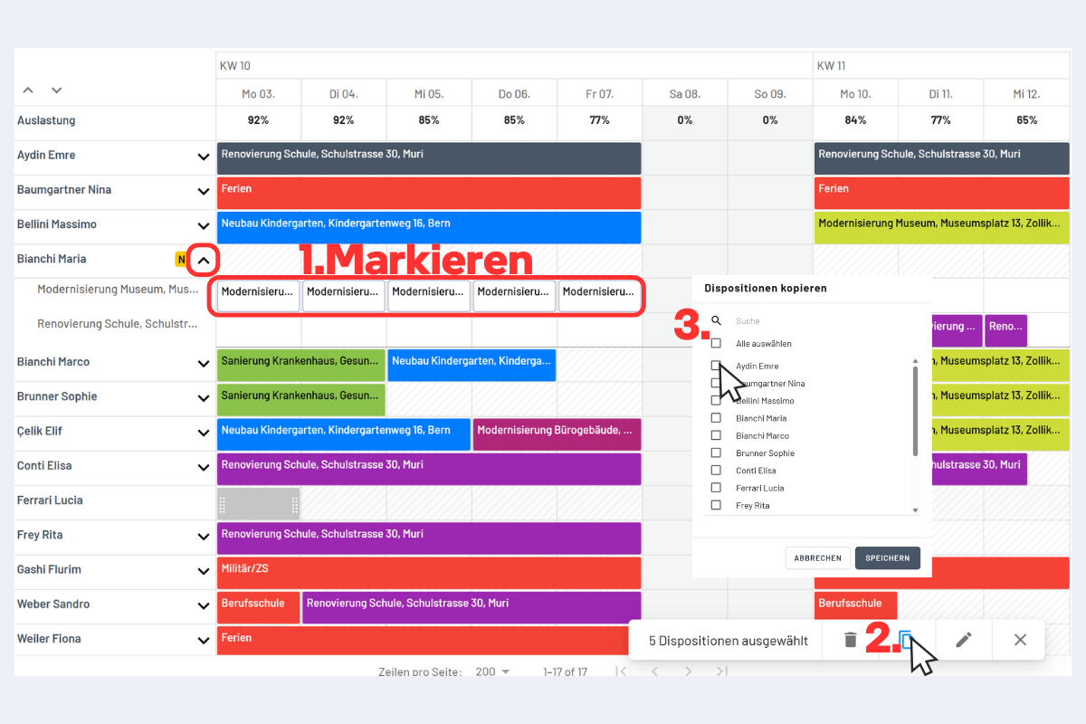 Disposition kopieren