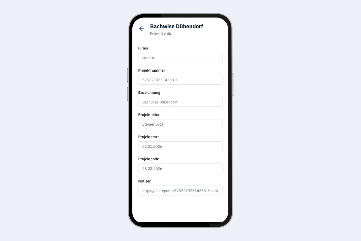 Mobile App - project details