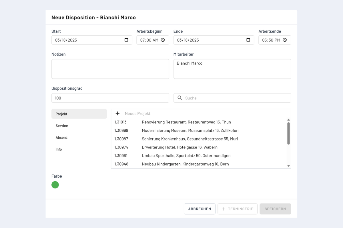 New Dispatch in Employee View