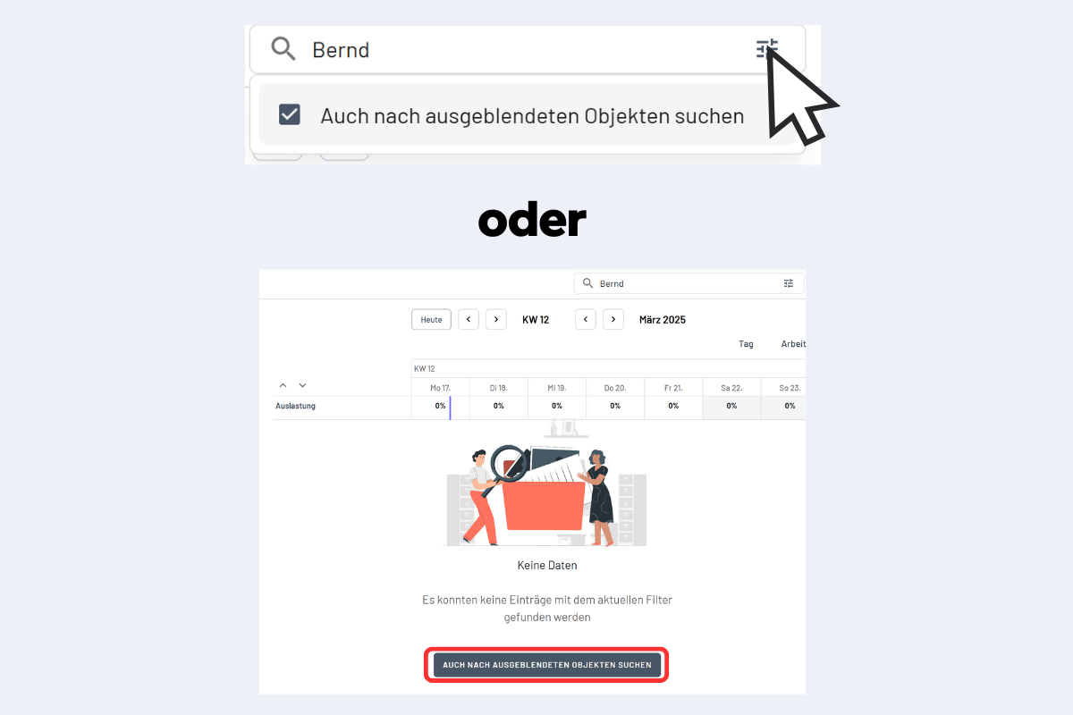 Rechercher les objets masqués